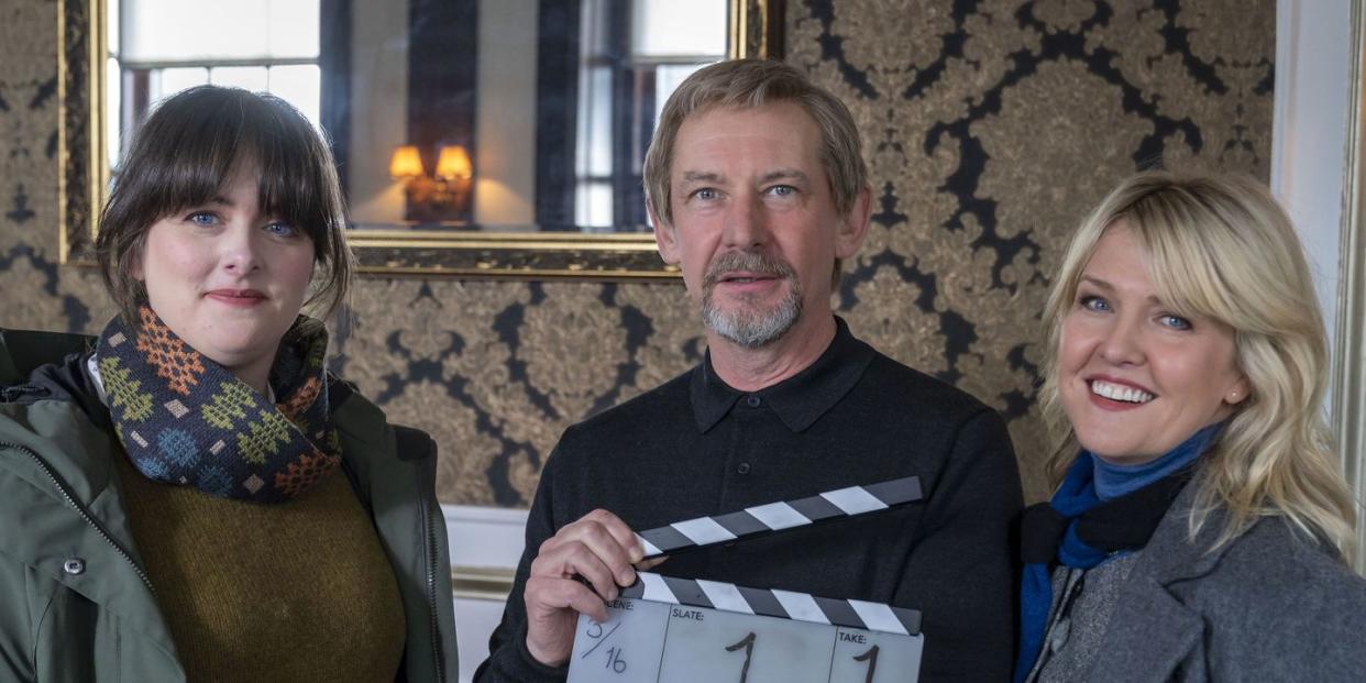 alison o'donnell, ian hart and ashley jensen film shetland