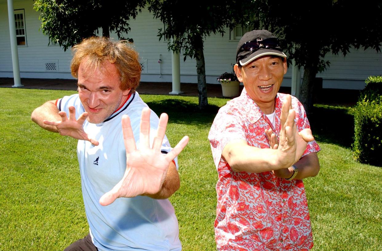 Quentin Tarantino and Woo-ping Yuen during Tarantino & Yuen. (Photo by Jeff Kravitz/FilmMagic, Inc)