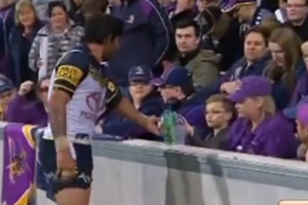 Thurston created a moment to remember for this young fan. Source: YouTube