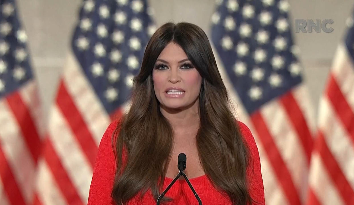 Kimberly Guilfoyle speaks during the virtual Republican National Convention on August 24, 2020. (via Reuters TV)