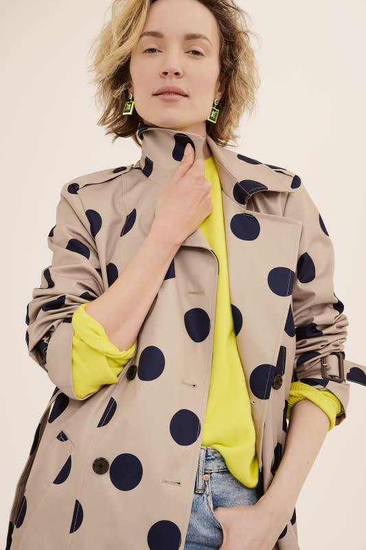 On 34th's Polka Dot Trench Coat, available now for $150.<p>Photo: Courtesy of On 34th</p>