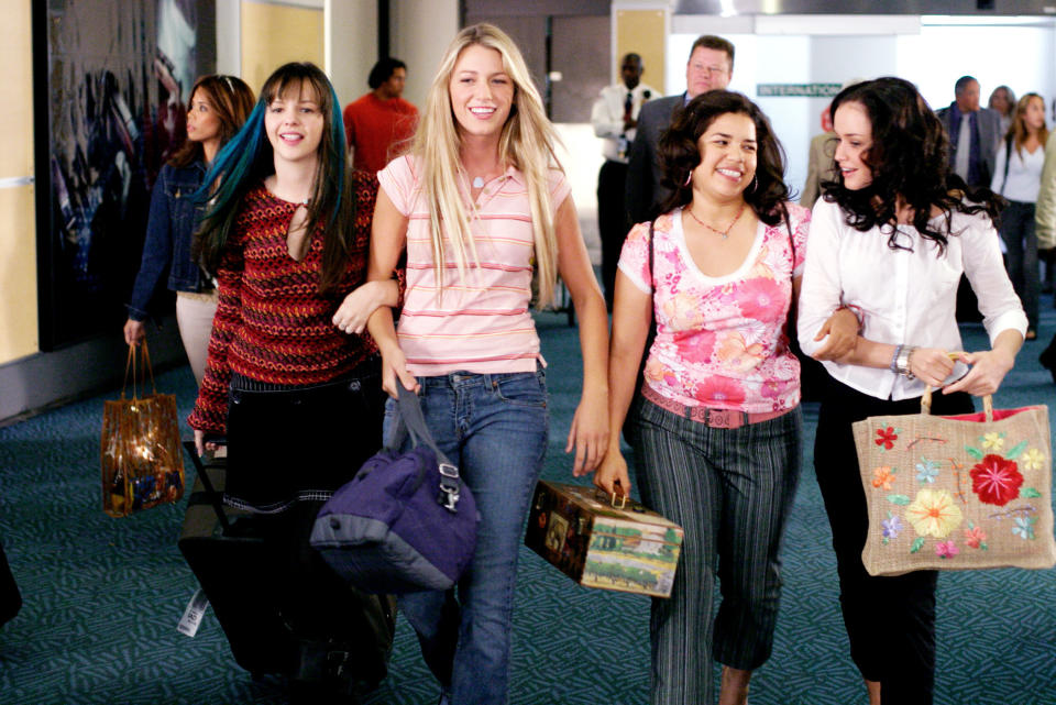 the four girls walking together