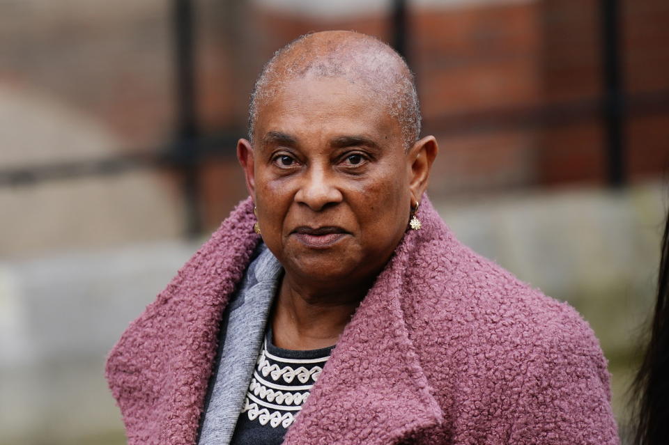 RETRANSMITTED CORRECTING CAPTION Baroness Doreen Lawrence leaves the Royal Courts Of Justice, central London, following a hearing claim over allegations of unlawful information gathering brought against Associated Newspapers Limited (ANL) by seven people - the Duke of Sussex, Baroness Doreen Lawrence, Sir Elton John, David Furnish, Liz Hurley, Sadie Frost and Sir Simon Hughes. Picture date: Monday March 27, 2023.