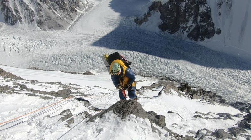 Polish climber Magdalena Gorzkowska attempts to climb the K2 mountain in winter, in Pakistan