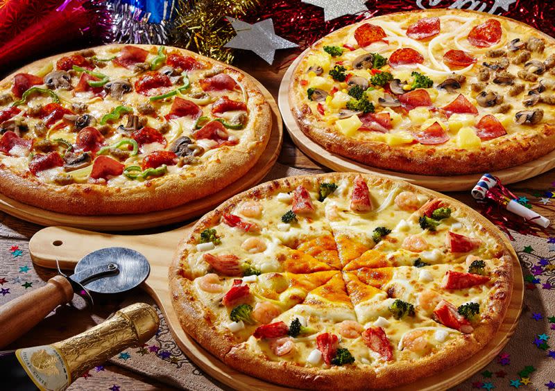 達美樂祭出APP新優惠，限時3個大披薩只要799元。（圖／業者提供）