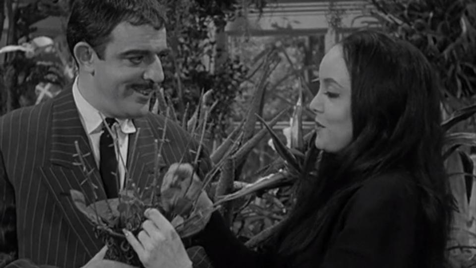 John Astin and Carolyn Jones in The Addams Family