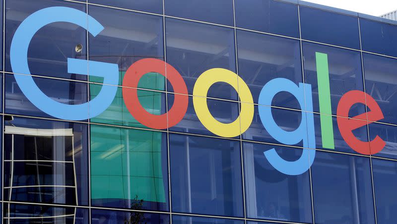 A sign is shown on a Google building at the company’s campus in Mountain View, Calif., Sept. 24, 2019. Google is girding for a battle of wits in artificial intelligence with “Bard,” a conversational service apparently aimed at countering the popularity of the ChatGPT tool backed by Microsoft. 