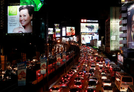 Vehicles queue in traffic along EDSA highway in Makati City, Philippines, February 11, 2019. REUTERS/Eloisa Lopez