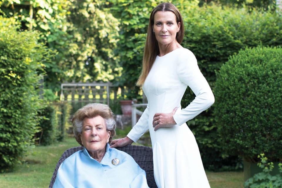 <p>Courtesy India Hicks</p> Lady Pamela Hicks, seated, with her daughter and author India Hicks