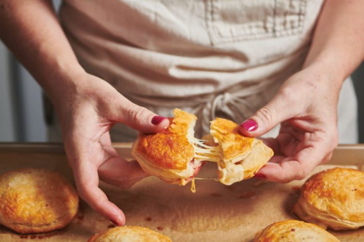 <p>Katie Workman</p><p>This refrigerated biscuit recipe is so simple but unbelievably delicious and sophisticated. Your kids can even help pick the cheeses!</p><p><strong>Get the recipe: <a href="https://themom100.com/recipe/three-cheese-and-prosciutto-stuffed-biscuits/" rel="nofollow noopener" target="_blank" data-ylk="slk:Three Cheese and Prosciutto Stuffed Biscuits;elm:context_link;itc:0;sec:content-canvas" class="link rapid-noclick-resp">Three Cheese and Prosciutto Stuffed Biscuits</a></strong></p>