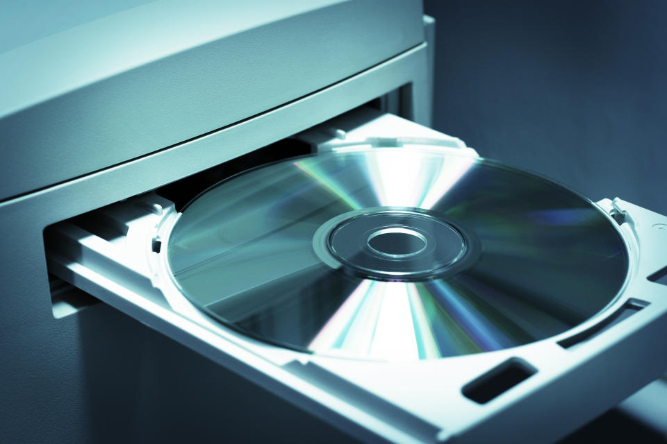 A CD in a disc drive