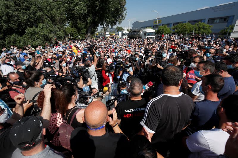 Protest against the closure of the Nissan factory in Barcelona