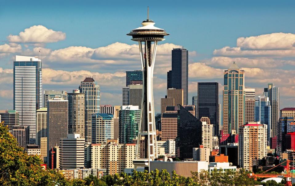 space needle and downtown seattle