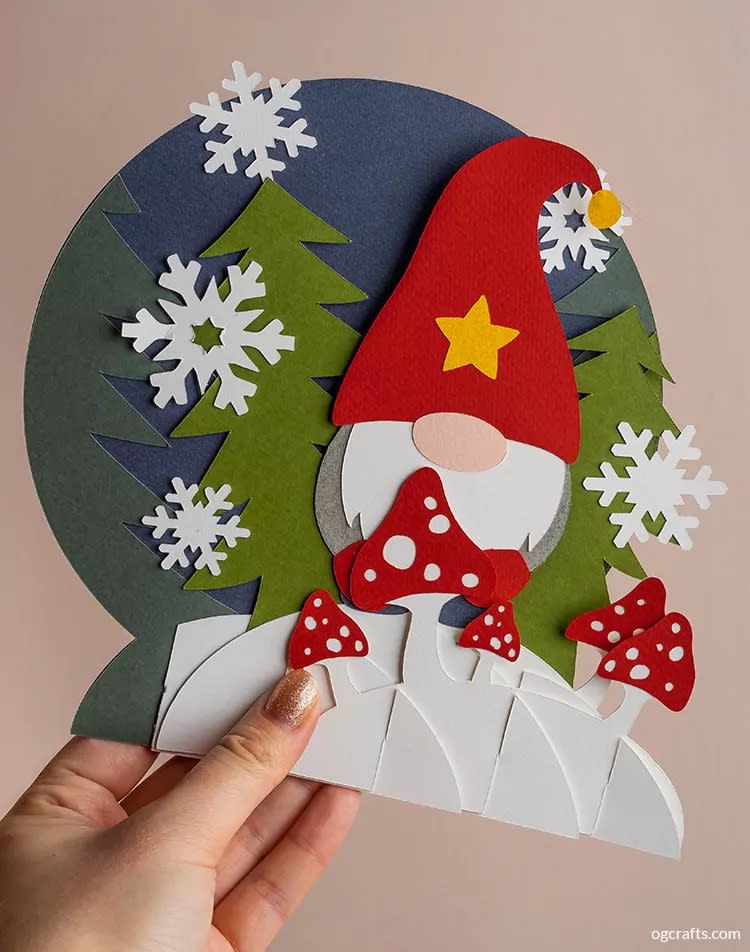 gnome pop-up christmas card (OGCrafts)