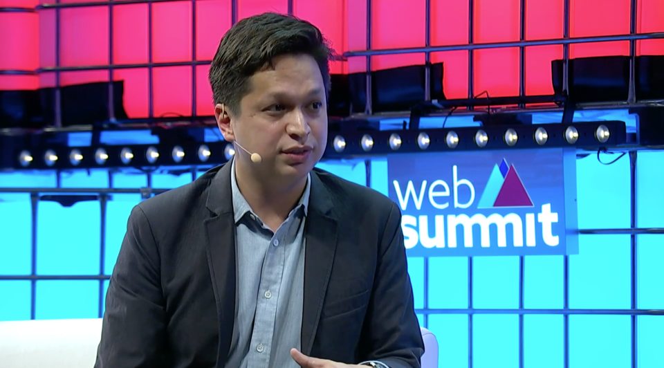 Pinterest CEO Ben Silbermann onstage during a fireside chat at this year’s WebSummit conference in Lisbon, Portugal. Source: WebSummit