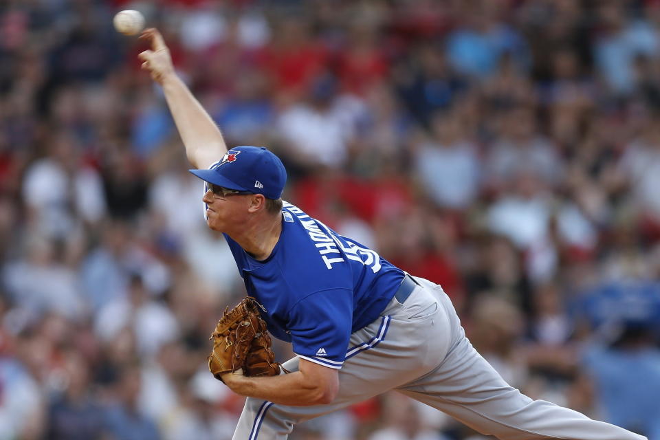 Trent Thornton had been a reliable presence in the Blue jays rotation until Monday. (Michael Dwyer/AP)