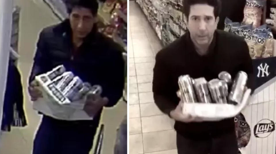 We guess we could call this story: ‘The One Where Ross Supplies An Alibi’. Images: Blackpool Police & David Schwimmer