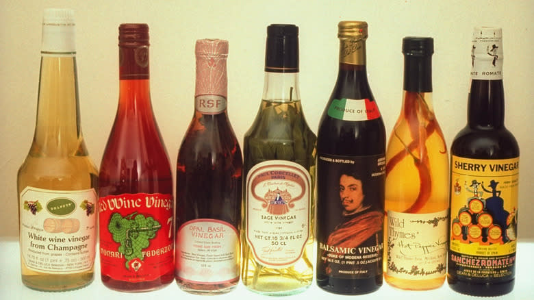 assortment of wine vinegar