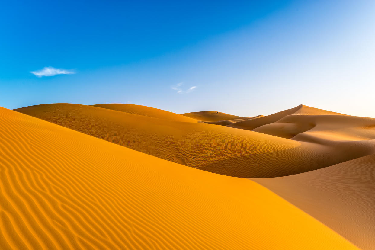 Rippled sand dunes