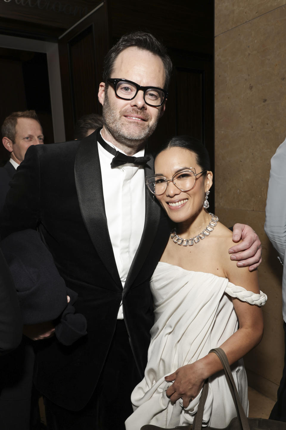 Closeup of Bill Hader and Ali Wong