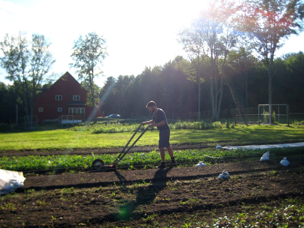 James Steevers works the fields at Generation Farm in Concord.