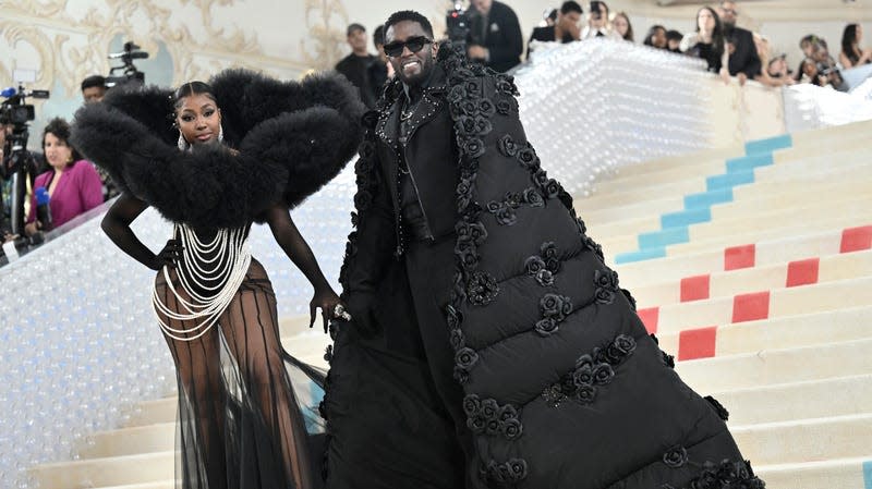 Yung Miami, left, and Sean Combs attend The Metropolitan Museum of Art’s Costume Institute benefit gala celebrating the opening of the “Karl Lagerfeld: A Line of Beauty” exhibition on Monday, May 1, 2023, in New York.