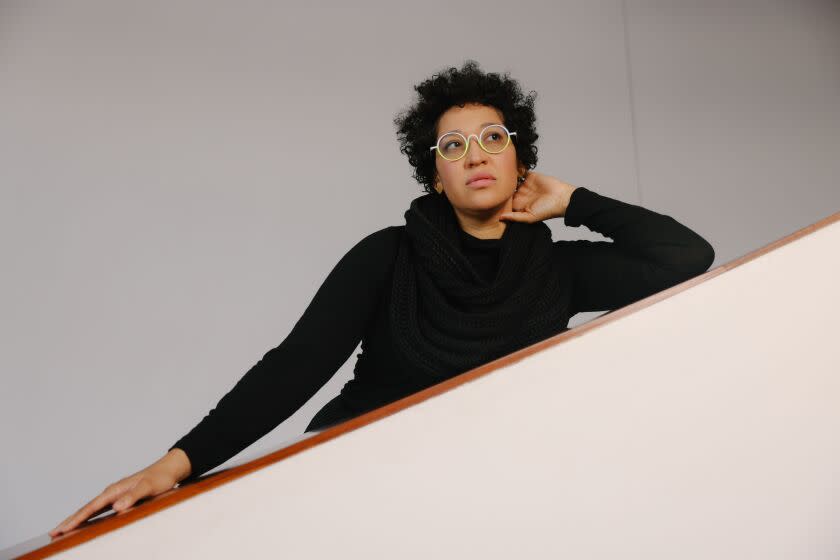 Los Angeles, CA - January 18: Soprano Julia Bullock poses for a portrait at Walt Disney Concert Hall on Wednesday, Jan. 18, 2023 in Los Angeles, CA. He is set to release his highly-anticipated third album in early February. (Dania Maxwell / Los Angeles Times).