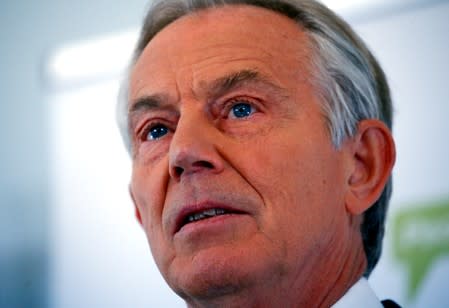 FILE PHOTO: Britain's former Prime Minister Tony Blair addresses the media at a news conference held by The People's Vote in London
