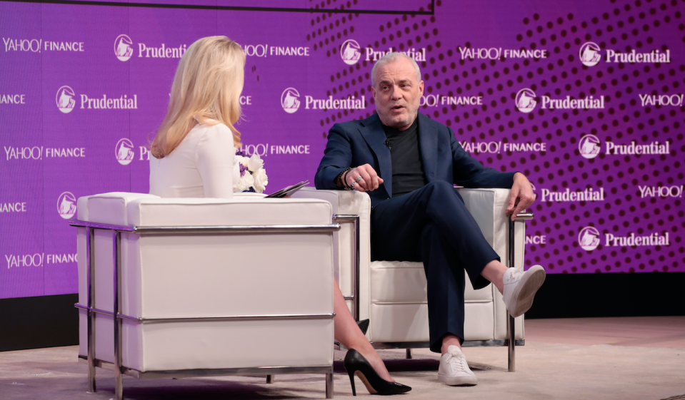 Yahoo Finance’s Julia La Roche interviews Aetna chairman and CEO Mark Bertolini at Yahoo Finance’s All Markets Summit. (Getty Images/ Cindy Ord)