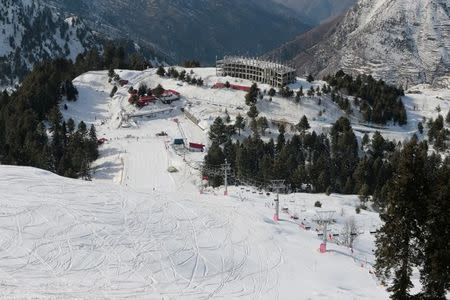 A general view shows a hotel under construction and the ski resort in Malam Jabba, Pakistan February 7, 2017. REUTERS/Caren Firouz/Files