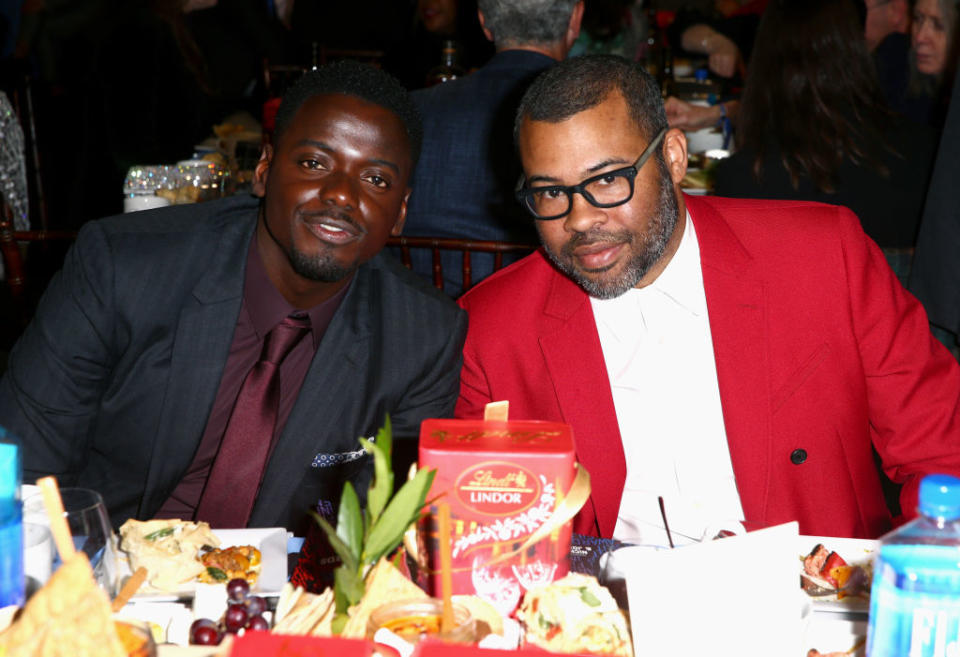 Daniel Kaluuya and Jordan Peele attend the 2018 Film Independent Spirit Awards, where Kaluuya was nominated for Best Male Lead for 