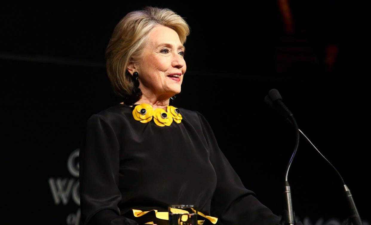 Hillary Clinton speaks at Glamour's Women of the Year awards on Monday.&nbsp; (Photo: Astrid Stawiarz via Getty Images)