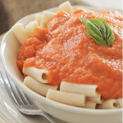 Roasted Red Pepper and Parsnip Sauce with Parmesan and Basil
