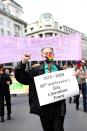 <p>Human rights activist Peter Tatchell joined by former GLF members to walk the Pride route, many of whom were aged in their 70s and 80s.</p>