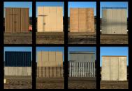 <p>This combination of pictures shows the eight prototypes of US President Donald Trump’s US-Mexico border wall being built near San Diego, in the US, seen from across the border from Tijuana, Mexico, on Oct. 22, 2017. (Photo: Guillermo Arias/AFP/Getty Images) </p>