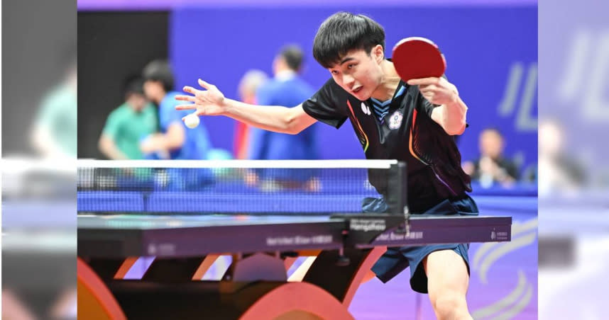 桌球混雙賽事開打，林昀儒、陳思羽首戰中不敵泰國組合，無緣晉級16強。（圖／中華奧會提供）