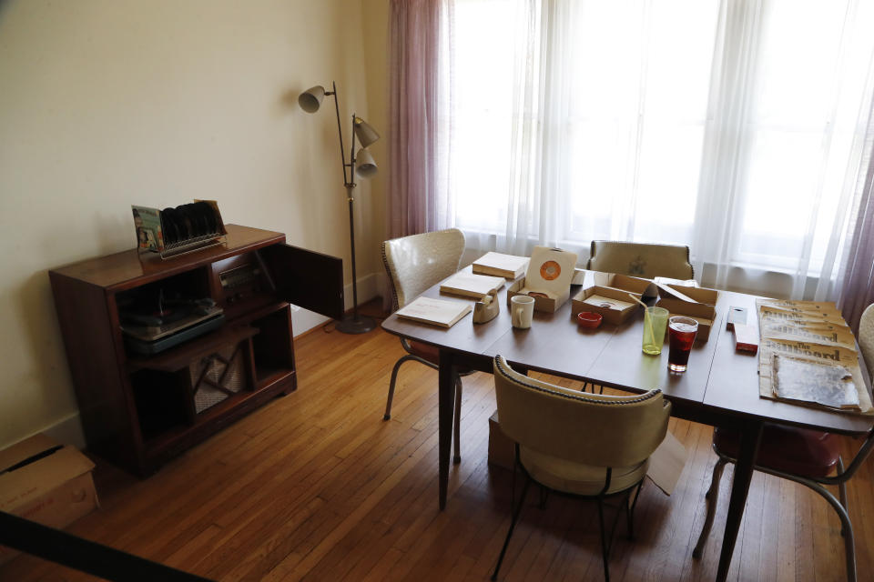 Berry Gordy's dining room in his apartment is seen during a tour of the Motown Museum, Wednesday, July 15, 2020, in Detroit. The Detroit building where Gordy built his music empire reopened its doors to the public on Wednesday. It had been closed since March due to the coronavirus pandemic. (AP Photo/Carlos Osorio)