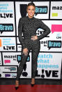 Channeling her inner Cat Woman, Khloe sported a skintight jumpsuit at a Watch What Happens Live taping.