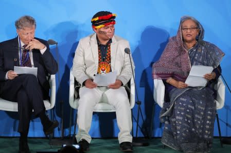 Bangladesh's Prime Minister Sheikh Hasina speaks during the 2019 United Nations Climate Action Summit at U.N. headquarters in New York City, New York, U.S.