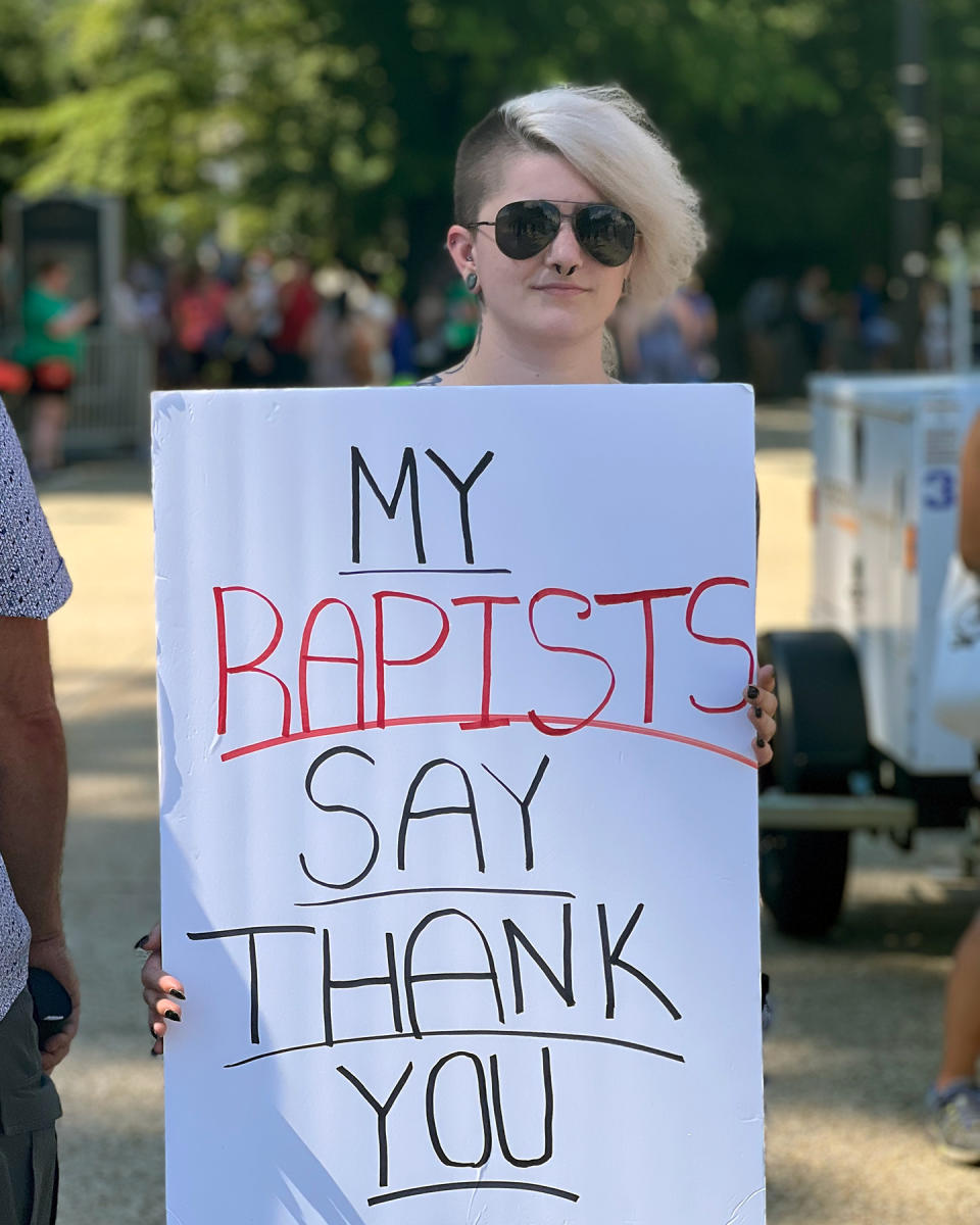 Missy, 25, traveled from West Virginia to attend the protests. - Credit: Serena Marshall