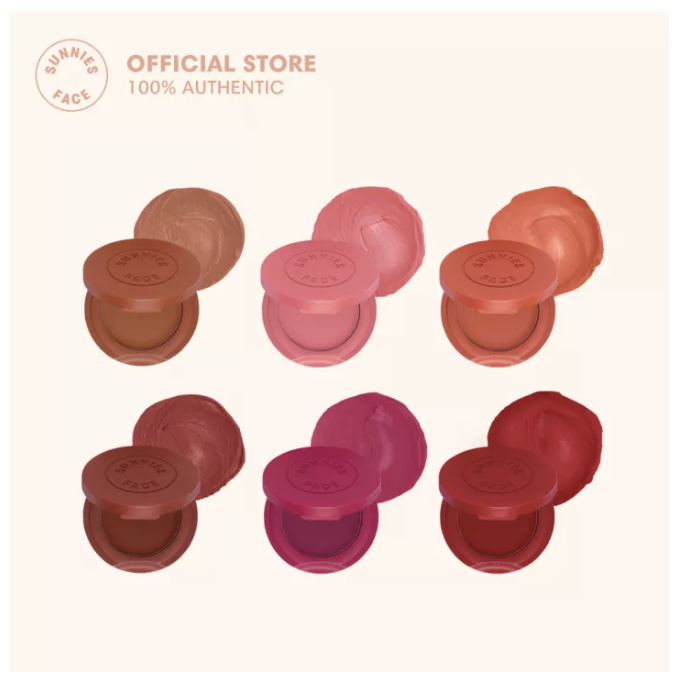 A photo of Sunnies Face AirBlush in six colours.