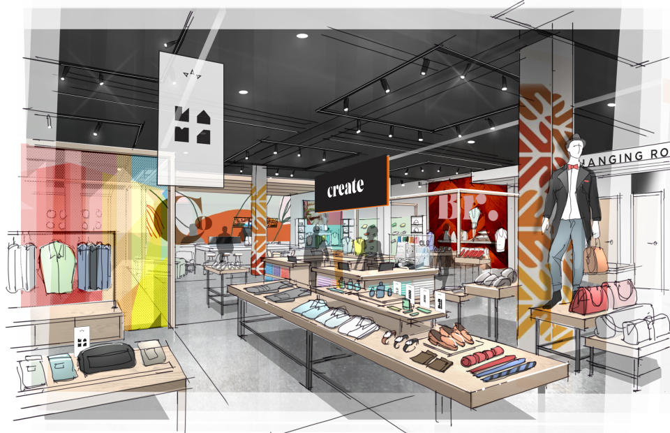 A rendering of Anchor Shops by ShopFulfill. “We are providing brands the ability to expand into brick and mortar without the upfront expense,” said Shlomo Chopp, founder and CEO.