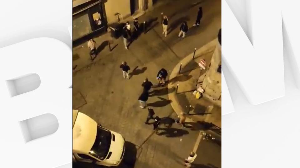 Les images de l'agression survenue dans une rue bordelaise dans la nuit de vendredi à samedi, filmée par des voisins témoins de la scène. - Nikola Dobric - Twitter