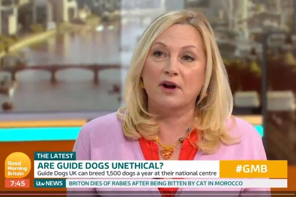 Animal rights campaigner Wendy called for modern technology to replace guide dogs (Good Morning Britain)