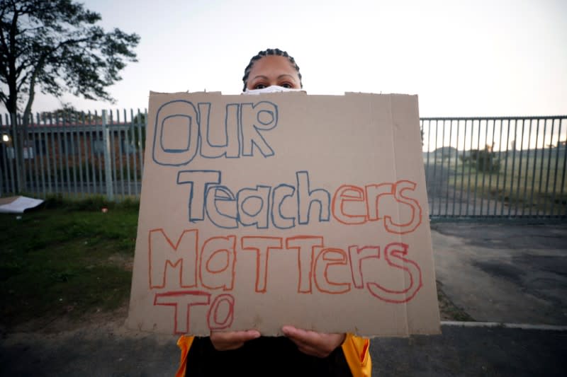 Parents and community members protest against the return of learners to school during the coronavirus disease (COVID19) outbreak in Cape Town