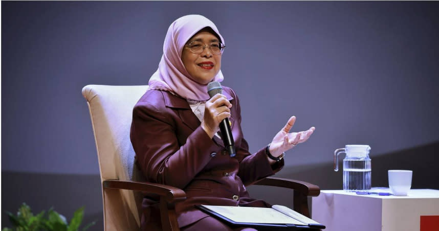 新加坡現任總統為馬來族穆斯林女性哈莉瑪。（圖／達志／美聯社）