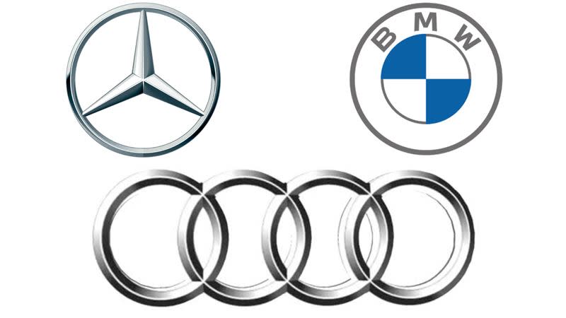 外媒找來Audi S3、Mercedes-Benz A35、BMW M135i進行加速對決。（示意圖／翻攝自Audi、Mercedes-Benz、BMW官網）