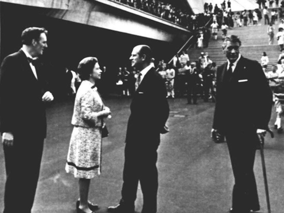 Prince Philip with Elizabeth at Sydney Opera House