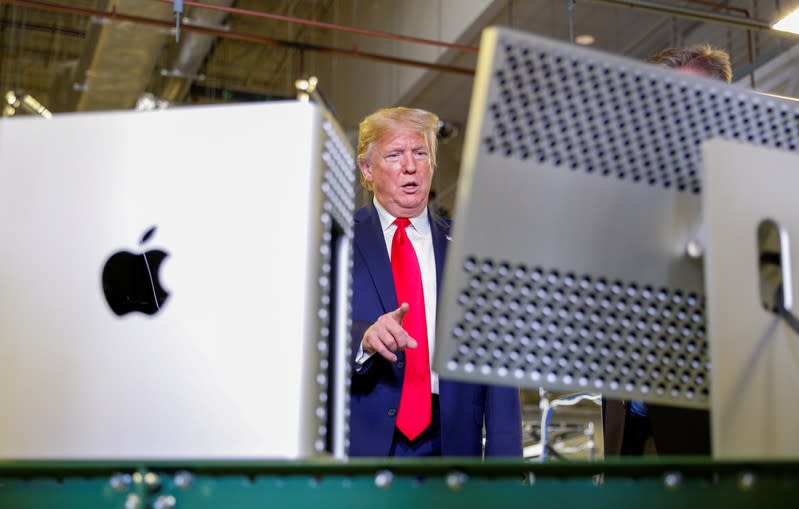 U.S. President Trump tours Apple Computer plant in Austin, Texas