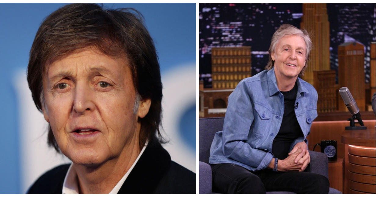 Sir Paul McCartney in 2016 and then on Thursday night’s Tonight Show with Jimmy Fallon. (PA Images)